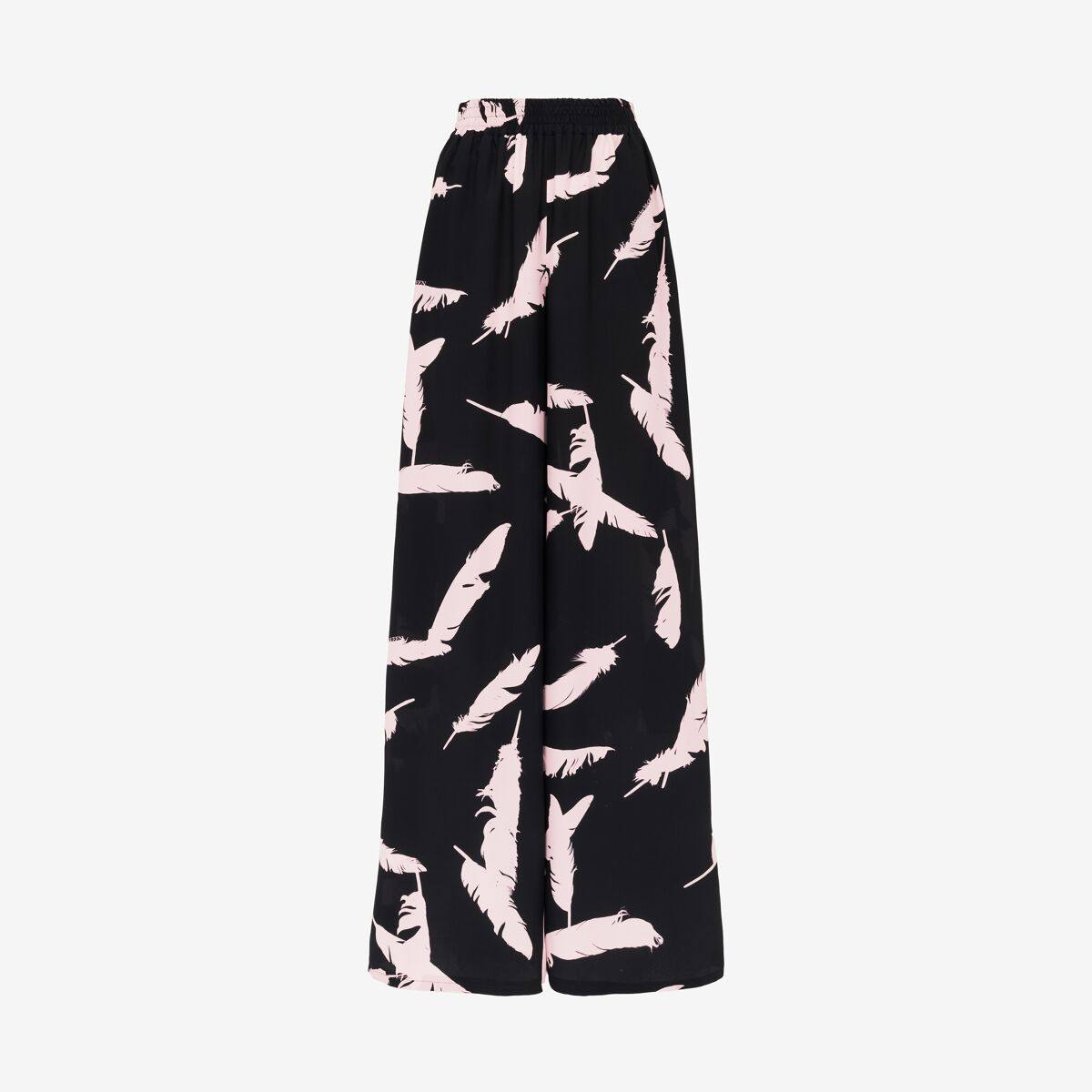 Alexander McQueen Women's Black Feather Pyjama Trousers - 10 (Silk)